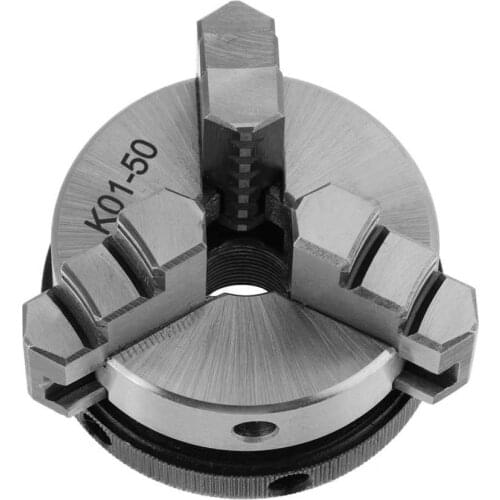 Scroll Chuck K01-50 50Mm Scroll Manual Chuck Mini Woodworking Hand Chuck With 3 Jaws & Mounting Thread