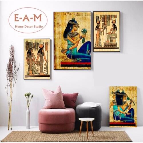Egypt Ancient Women Posters and Prints Canvas Art Painting Wall Pictures For Living Room Decor Home Decorative No Frame