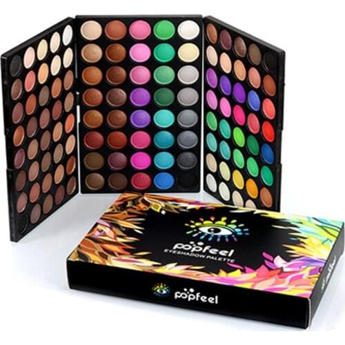 POPFEEL 120 Colors Pro Shimmer Matte Eyeshadow Palette Powder Eye Shadow Makeup Kit Set Make Up Palette Set Kit Cosmetic Women