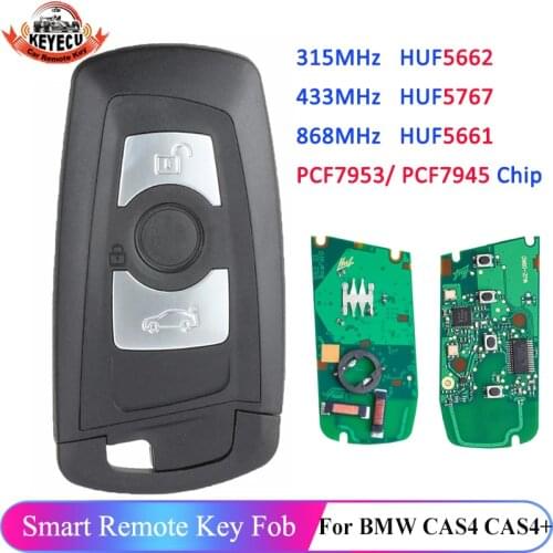 KEYECU Remote Key Fob 3 Button 315MHz / 433MHz / 868MHz for BMW F Chassis FEM / BDC CAS4 CAS4