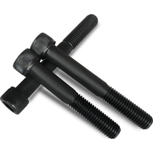 2pcs M10 alloy steel half-tooth hex screw high-strength black carbon steel bolts bolt home decoration screws 45mm-65mm length