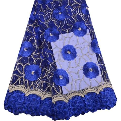Blue African Lace Fabric 2018 Embroidered Nigerian Laces Fabric Bridal High Quality French Tulle Lace Fabric For Women 1315