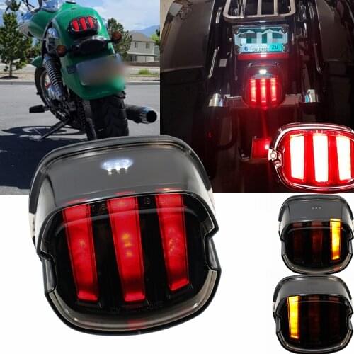 For Dyna Fat FLSTF Night Train FXSTB Softail Sportster Road King Electra Glide Road Glide Motorcycle Led Brake tail light