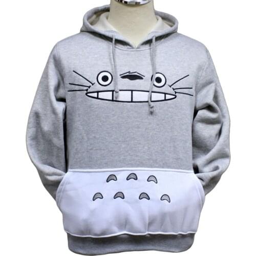 Japanese Anime My Neighbor Totolo Sweatshirts Fashion Long sleeve with hat men Women Hoodies Cartoon Brown Cat Hooded Pullover