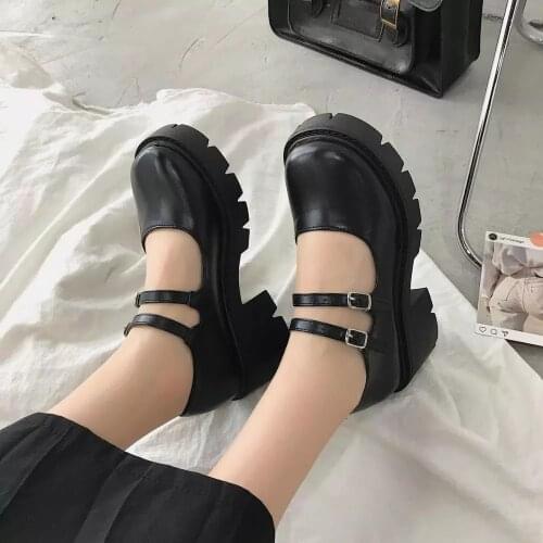 Shoes lolita shoes women Japanese Style Mary Jane Shoes Women Vintage Girls High Heel Platform shoes College Student big size 40