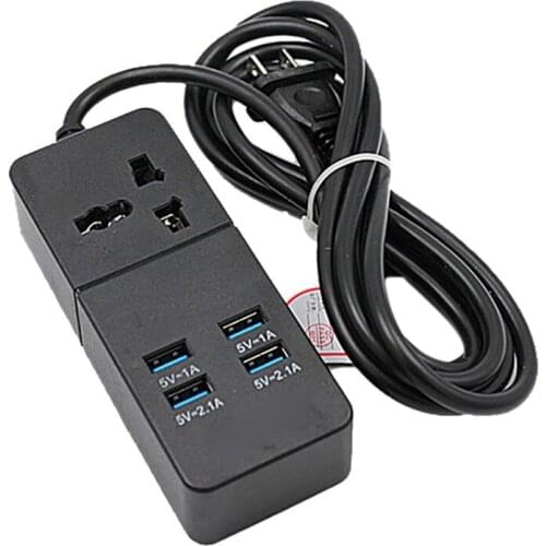 GTBL Power Strip Surge Protector With 4 USB And AC Outlets Ports 2500W 10A 6.5 Feet Extension Cord For Home