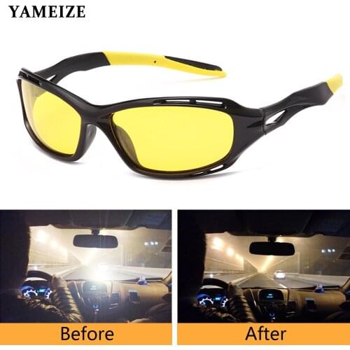 YAMEIZE Anti Glare Night Vision Glasses Driver Goggles Polarized Sunglasses Women Luxury Brand Sun Glasses Yellow Lens Eyewear