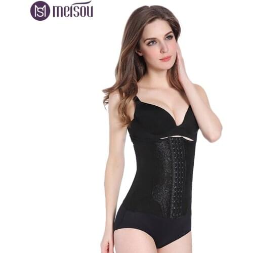 Meisou Women Waist Trainer Shapewear Tummy Control Cincher Slim Body Shaper Workout Girdle Underbust Corset Hook Tank Tops