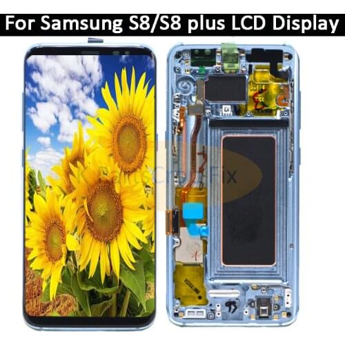 For Samsung galaxy S8 Lcd Display Touch Screen Digitizer Assembly For Samsung S8 Plus G950F G950U G950W8 G955F G955W lcd +frame