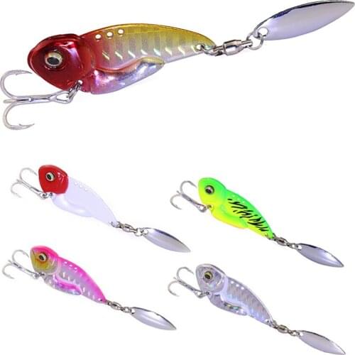 1PCS VIB Vibration Metal Bait 7G/12G Wobblers Rotating Spinner Spoon Jigs Sinking Fishing Lures Pesca Ice Fishing Tackle
