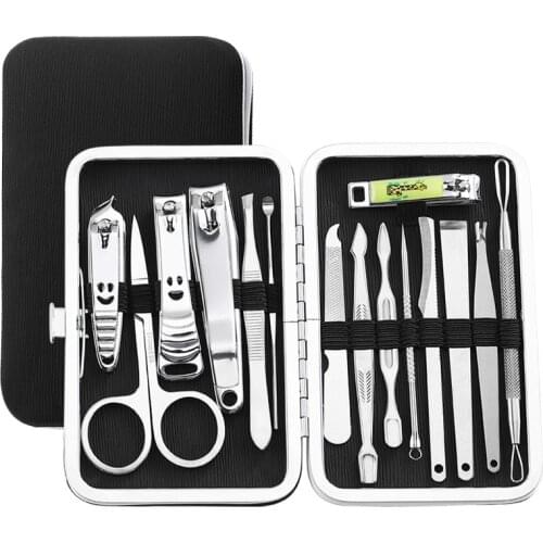 15pcs Manicure Nail Clipper Set Home Large Nail Clipper Manicure Tool Pedicure Knife Nail Scissors Stainless Steel Hand Care Set