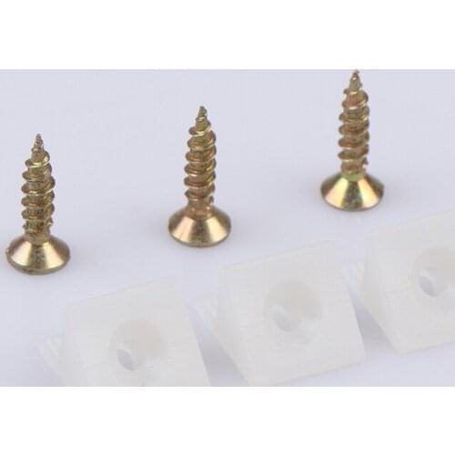 20Pcs/Lot 45 Degree Angle Plastic Corner Bracket Use Wardrobe Cupboard Fastener With Screws Furniture Closet Metal Fittings