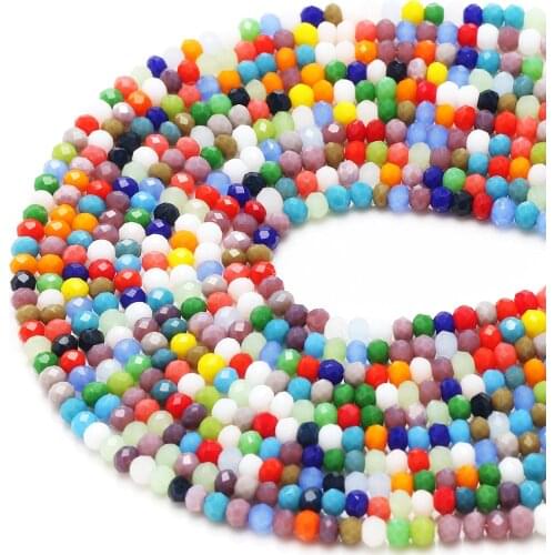 4/6/8mm Chinese Crystal Rondelle Wholesale Faceted Glass Loose Spacer Round Beads For Jewelry DIY Making Supplies Material
