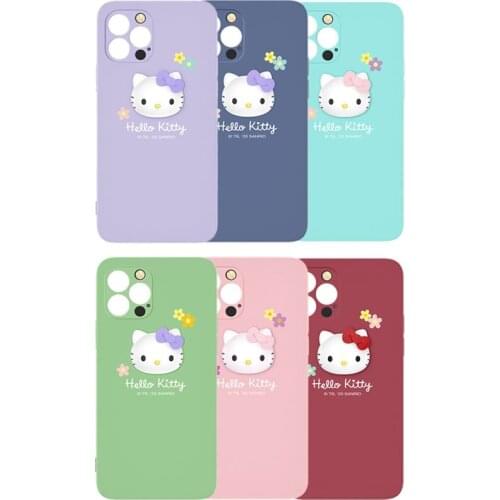 Hello Kitty Liquid Silicone Phone Case for Iphone12/mini/pro/pro Max Flexible Liquid Silicone Fast Heat Dissipation