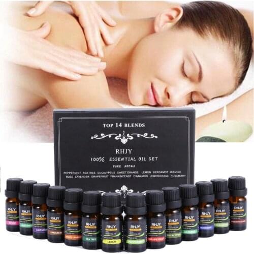 Pure Natural Aromatherapy Essential Oils 14Pcs/Set Refresh Air Therapeutic Plant Relaxation Skin Care Wrinkle Care Lift Skin