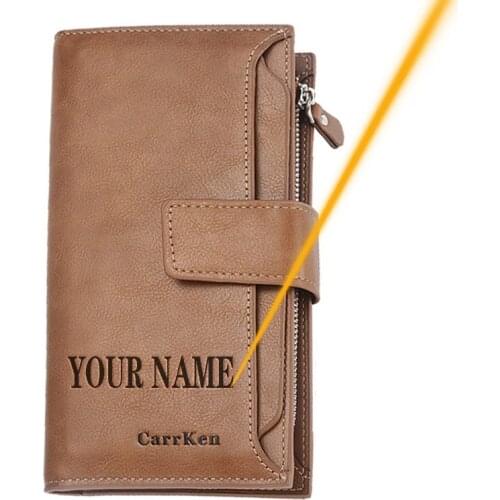 Engraved Name Long Men Wallets Removable Card Slots Multifunction Women Wallet Coin Pocket Purse Clutch Cards Holders Customized