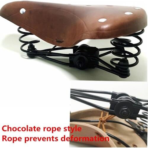 G11 Vintage elephant spring genuine leather spring saddle old style bicycle saddle genuine leather saddle