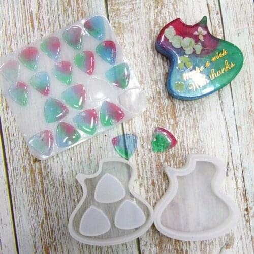 Guitar Picks Epoxy Resin Molds Guitar Plectrums Casting Mold Jewelry Making Molds for DIY Guitar Thumb Finger Picks T84A