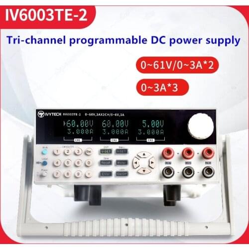 IVYTECH Programmable Adjustable Triple channel DC Power Supply 30V/3A 30V/6A 60V/3A OVP OTP Laboratory Bench Voltage Regulator