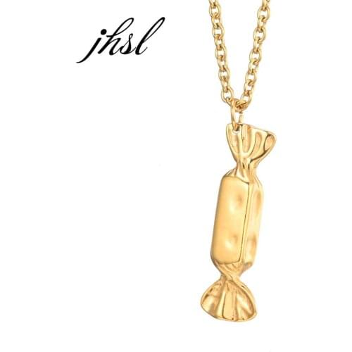 JHSL Men Novelty Sugar Pendants Necklace Black Gray Stainless Steel Fashion Jewelry Boyfriend/ Father/Son Gift