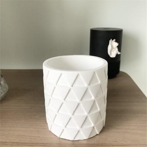 Round Silicone Pen Holder Mold Big Size for Concrete Handmade Cement Flower Pot Molds