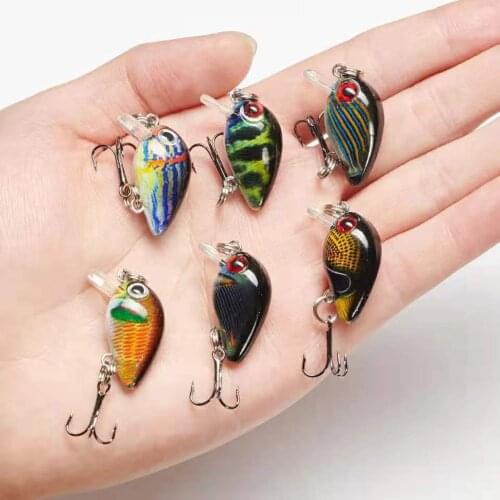 Mini Crank Fake Bait Floating Wobblers for Fishing Lure Bass Artificial Bait 3Cm 1.5g Fake Fish Hard Lure Popper Fishing Gear