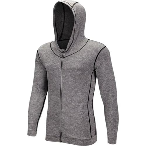 Men Hooded Running Coat Reflective Zipper Fitness Gym Exercise Coat Male Sweater Basketball Sportswear Training Clothes