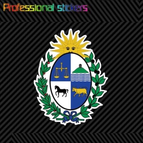 Uruguayan Coat of Arms Sticker Decal Self Adhesive Vinyl Uruguay Flag URY UY Stickers for Cars, Bicycles, Laptops, Motos