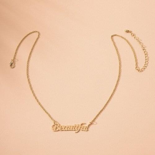 Timlee N011 New Simple Personality Geometry Lock Letter Necklaces Clavicle Chain ,Fashion Jewelry wholesale