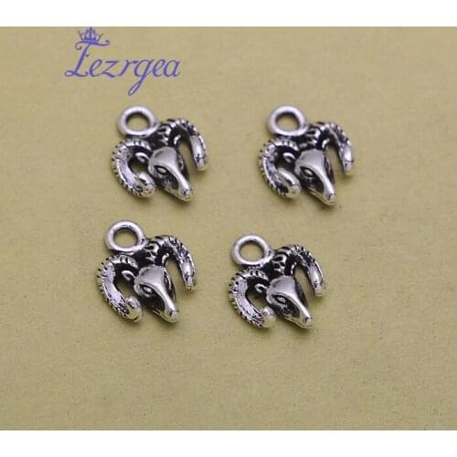 50pcs/lot--11x14mm, sheep cham,Antique silver plated sheep head charms,DIY supplies, Jewelry accessories