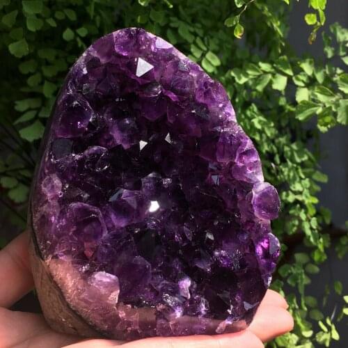 Natural Amethyst geode quartz cluster crystal specimen Healing freeform