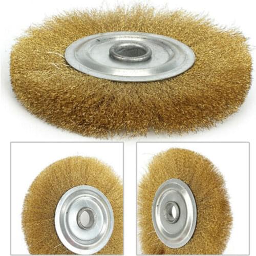 5Inch 125mm Wire Brush Pure Copper Wire Wheel Round Brass Brush New Wire Brush Wheel For Bench Grinder Metal Polishing Deburring