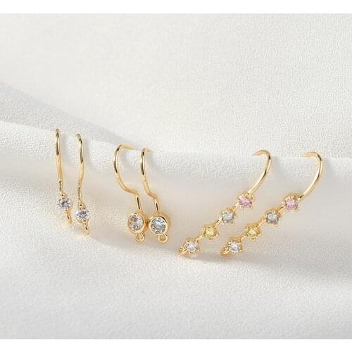 20pcs/lot handmade geometric shape copper/Zircon Fashion Women Stud Earrings charms diy jewelry pendants accessory