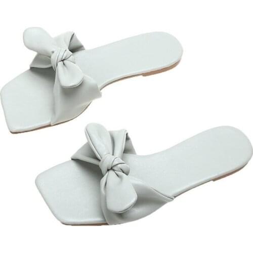 Women Summer Slippers Fashion Flat Bottom Open Toes Female Shoes Butterfly-knot Muiticolor Outdoor Beach Woman Slides Sandals
