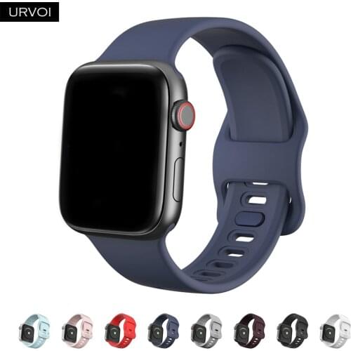 URVOI silicone strap for Apple Watch series 6 SE 5 4 3 2 1 sport band for iWatch wrist new fashion design buckle 38 40 42 44mm