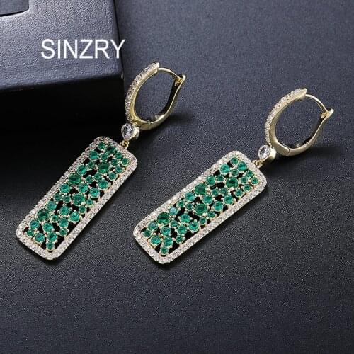 SINZRY hot cubic zirconia geometry vintage drop earrings female creative hollow earring