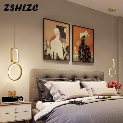 Modern LED Chandelier Bedside Lights Living Dining Room Kitchen Decor Hanging Lighting Home Indoor Gold Black Chandeliers Lamps