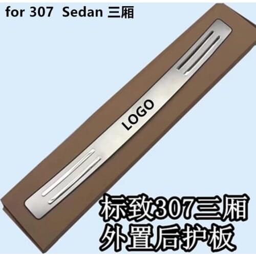 Car styling Stainless Steel Rear Bumper Protector Sill Trunk Tread Plate Trim For Peugeot 307 2004-2013 Sedan Hatchback