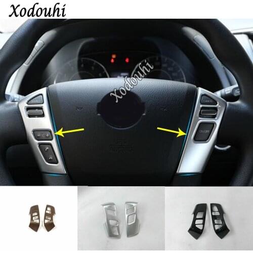 For Nissan Patrol 2017 2018 2019 2020 Car Sticker Styling Inner Detector Stick Steering Wheel Interior Kit Trim Lamp Frame 2pcs