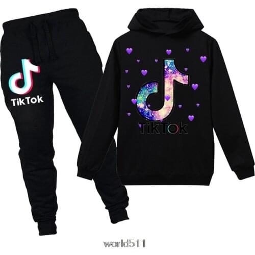 Tik Tok Kids Clothes Toddler Boys Cartoon Outfits Baby Girls Spring Autumn Suits 2-16Years Children Clothing Hoodie And Pants