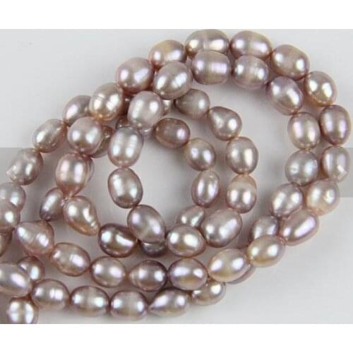 Unique Pearls jewellery Store 6.5-7,5mm Purple Genuine Freshwater Pearl Loose Beads One Full String DIY Jewelry Material LS025