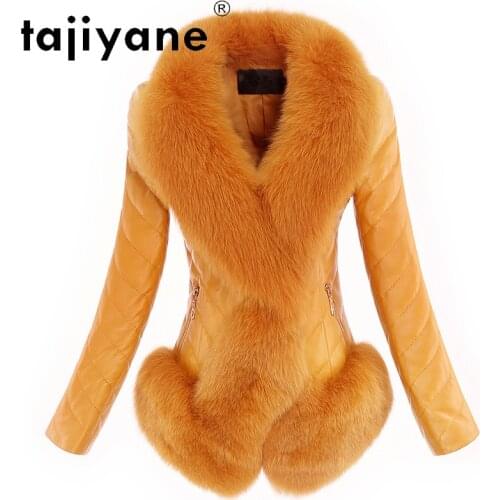 Tajiyane 2020 Winter Genuine Sheepskin Jacket Women White Duck Down Coat Woman Real Fox Fur Collar Jackets Mujer Chaqueta TN1631