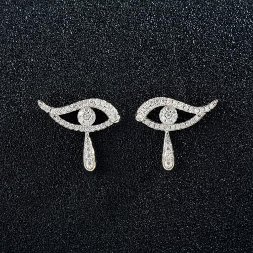 High Quality Cubic Zirconia Women Crying Eyes Tears Earrings Stylish Girl Accessories Party Daily Wearable Fashion Jewelry Zk40