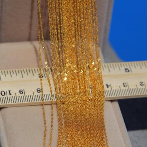 1PCS Real Solid 18k Yellow Gold Necklace Women Luck Tiny Singapore Chain Link 16" 18" 20"