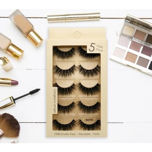 1 Box False Eyelashes Skin-friendly Anti-fade Faux Mink Hair Natural Wispy Fluffy Long Artificial Lashes for Women