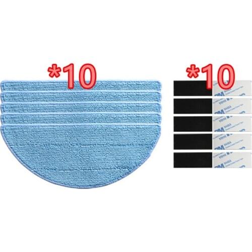 10*Mop Cloth+10*magic paste for chuwi ilife v5s ilife v5 pro ilife x5 V3+ V5 V3 v5pro vacuum cleaner parts