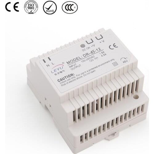 100% guarantee 45w 15v single group output din rail switching power supply