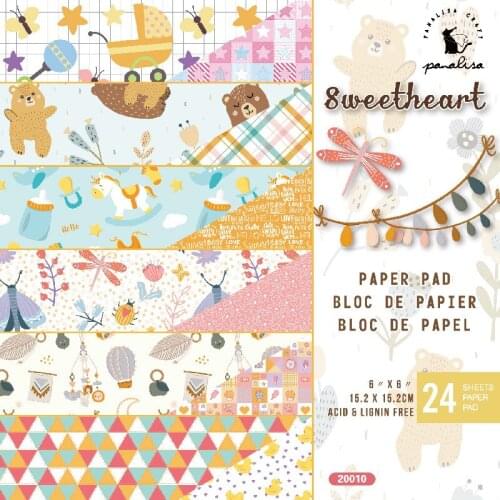 6" 12 Sheets Sweetheart Love Baby Bear Scrapbooking Origami Art Background Paper Card Making DIY Photo Ablum Craft