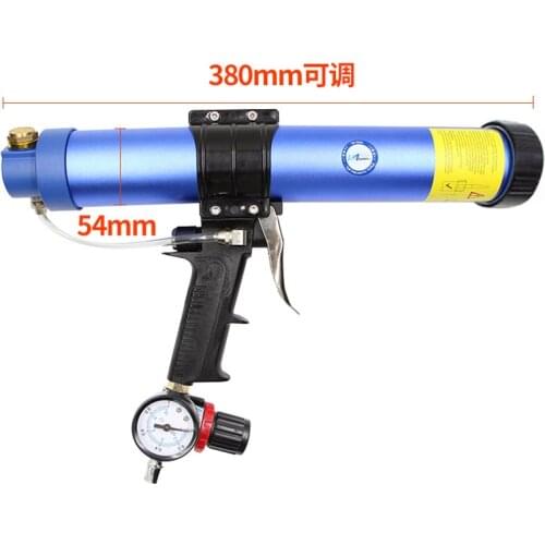600ml Air Gun Valve Silicone Sausages Caulk Nozzle Glass Rubber Grout Construction Tool Sausage type Pneumatic Sealant Gun