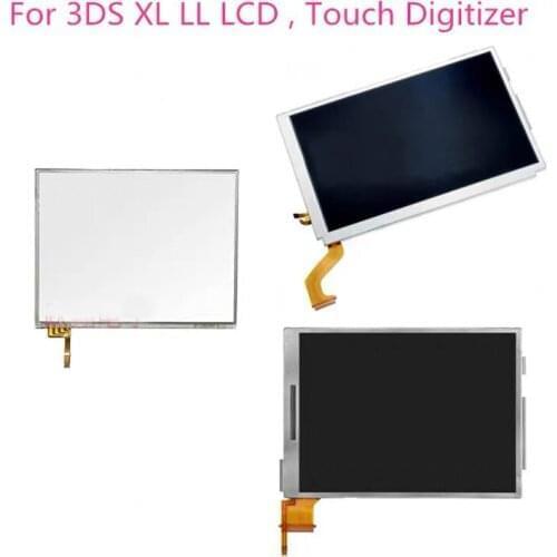 Free Shipping Original Bottom Upper Top LCD Screen Display for 3DS XL/LL Touch Screen Digitizer Glass Lens Parts for 3DSXL 3DSLL